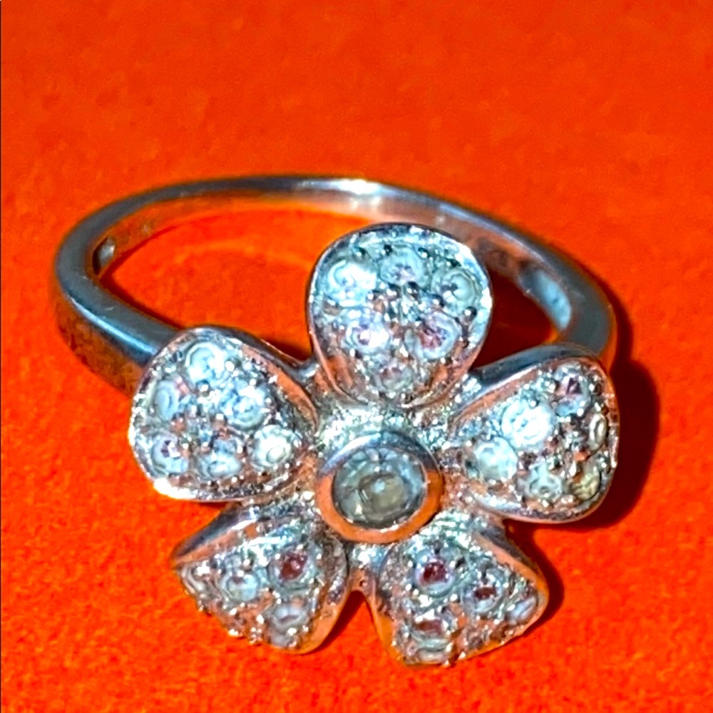 SAI Krishna sterling silver Crystal accent ring
